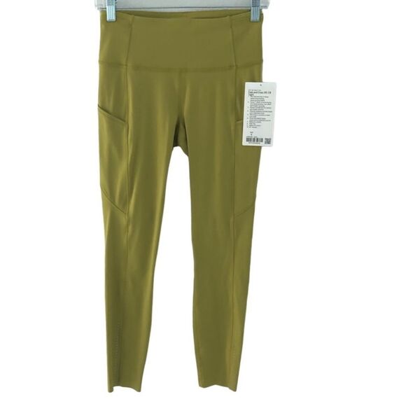 ….Lululemon Fast and Free Tight II 25" Nulux Golden Lime - Picture 10 of 14